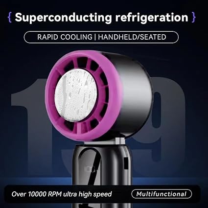 Portable Mini Ac with Touch Control, 5 Speed Modes, 3000mAh Battery, Type-C Charging, Power Display, Turbo fan Blade, Up to 12 Hours Cooling, USB Rechargeable