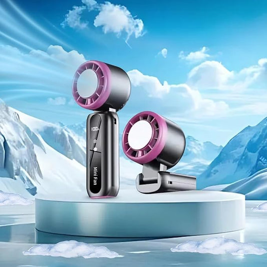 Portable Mini Ac with Touch Control, 5 Speed Modes, 3000mAh Battery, Type-C Charging, Power Display, Turbo fan Blade, Up to 12 Hours Cooling, USB Rechargeable